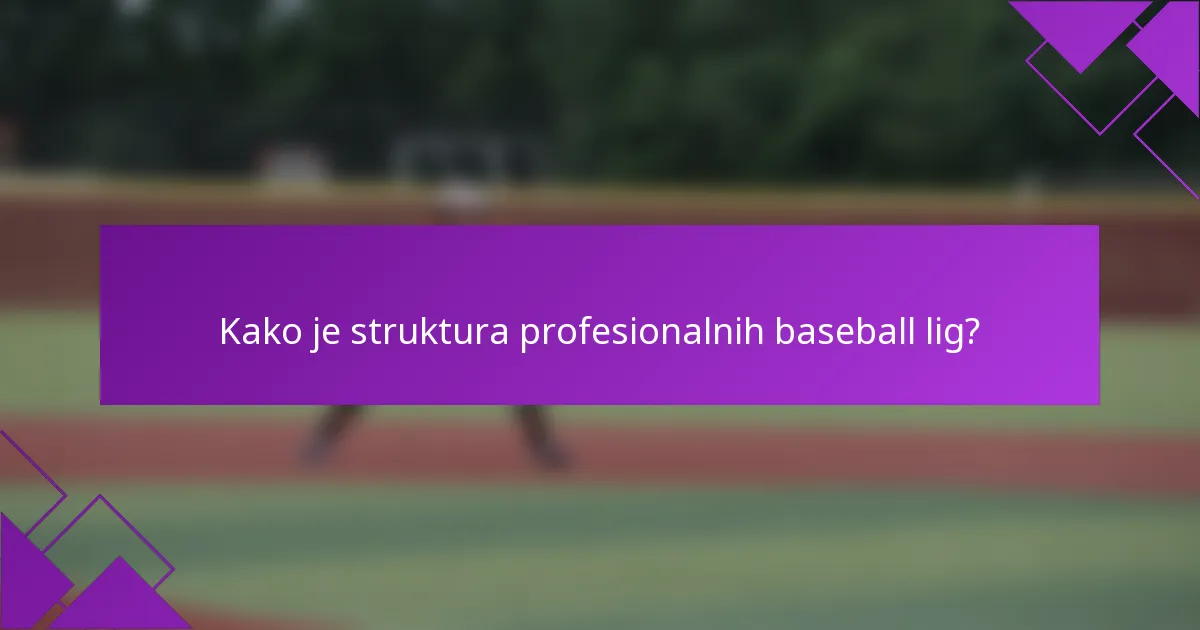 Kako je struktura profesionalnih baseball lig?
