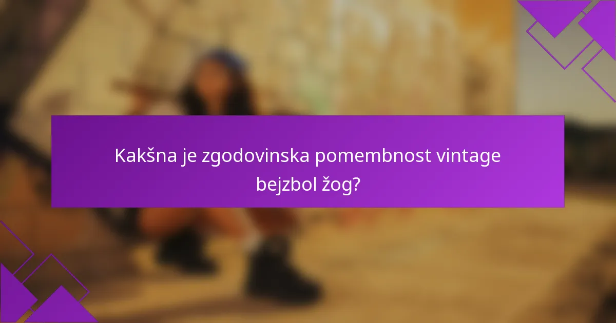 Kakšna je zgodovinska pomembnost vintage bejzbol žog?